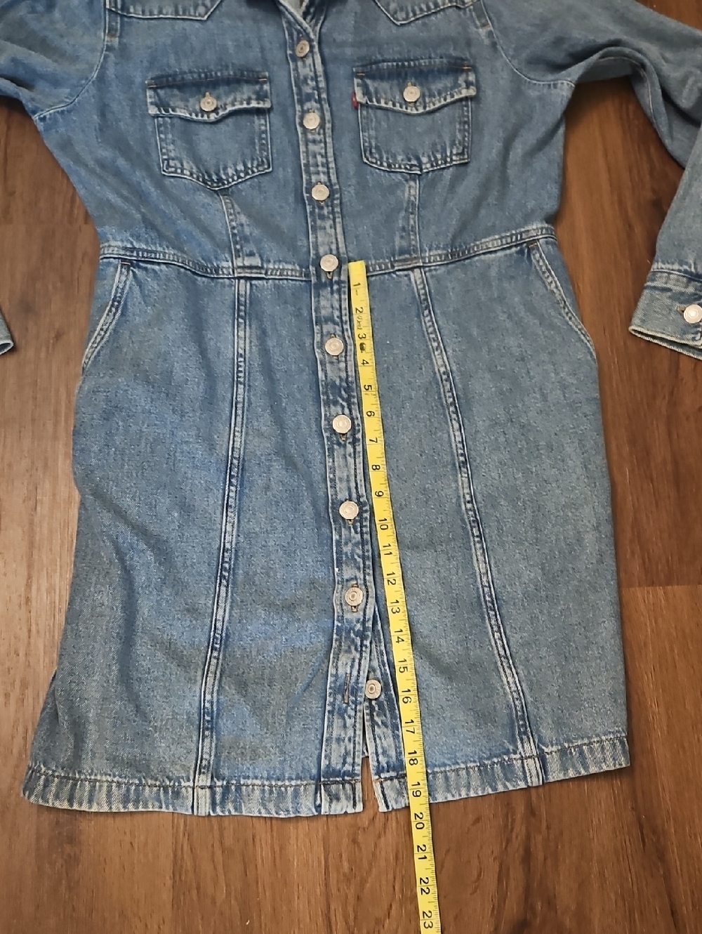 Levi's Light Blue Button-Front Denim Dress Size Large - Picture 7 of 8